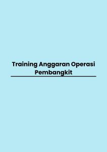 pelatihan Anggaran Operasi Pembangkit di bali