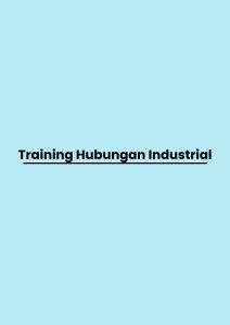 Training Hubungan Industrial