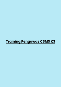 pelatihan CSMS K3 di bali