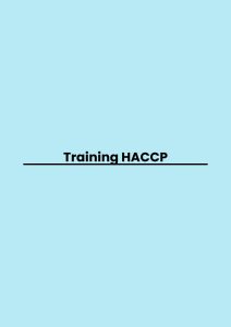 TRAINING HACCP